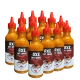 Twelve bottles of Axe Hot Sauce Extra Hot, a fiery hot sauce designed for extreme heat enthusiasts.