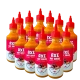 Twelve bottles of Axe Hot Sauce Original, a hot sauce balancing sweet and spicy flavors.